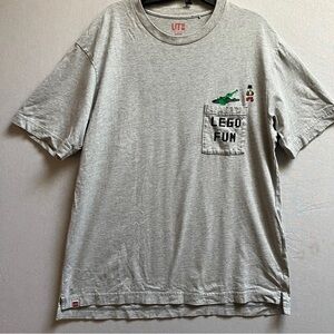 Uniqlo x Lego Fun Gray Pocket T-Shirt Sz L